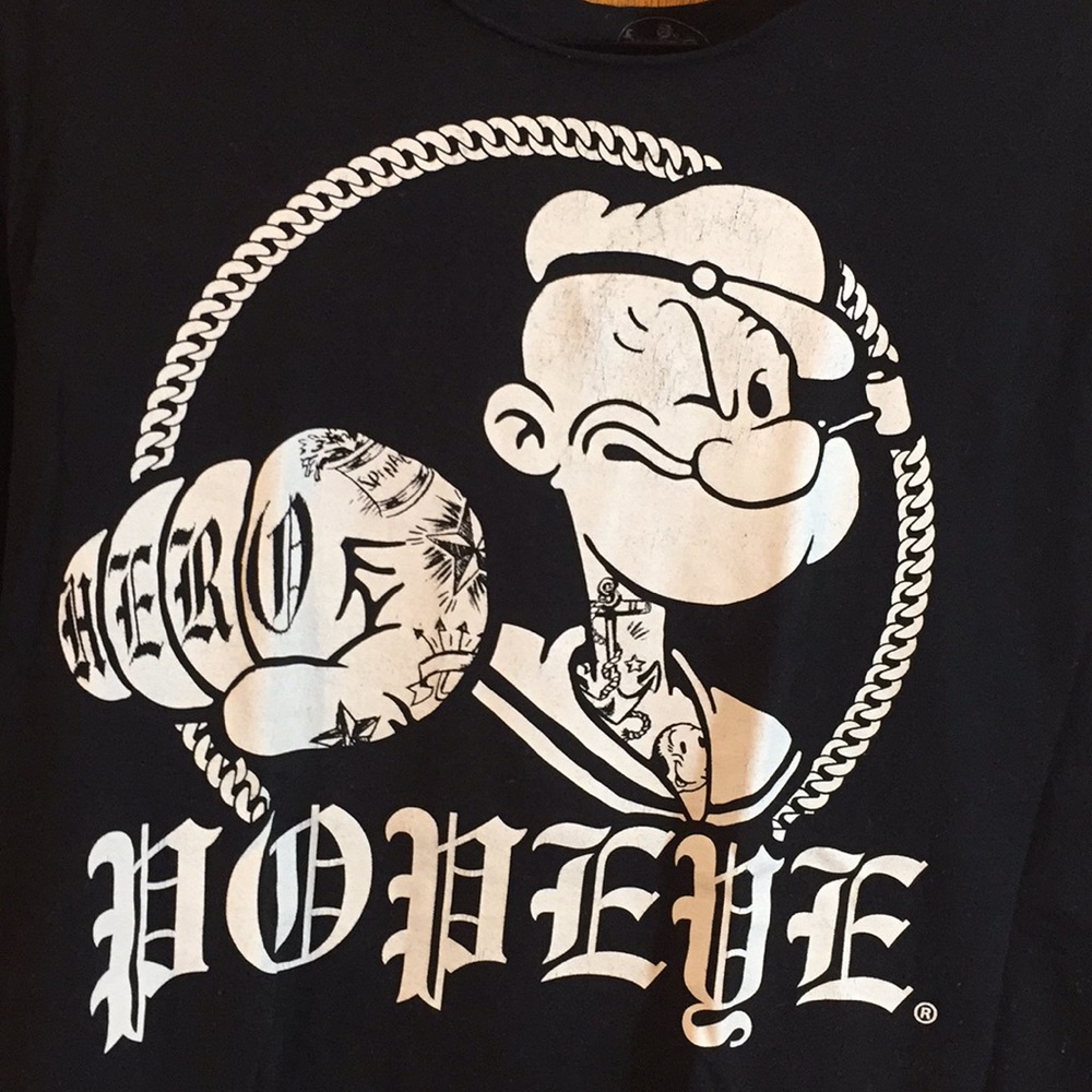 Black graphic T-shirt; tweaked withSide slits